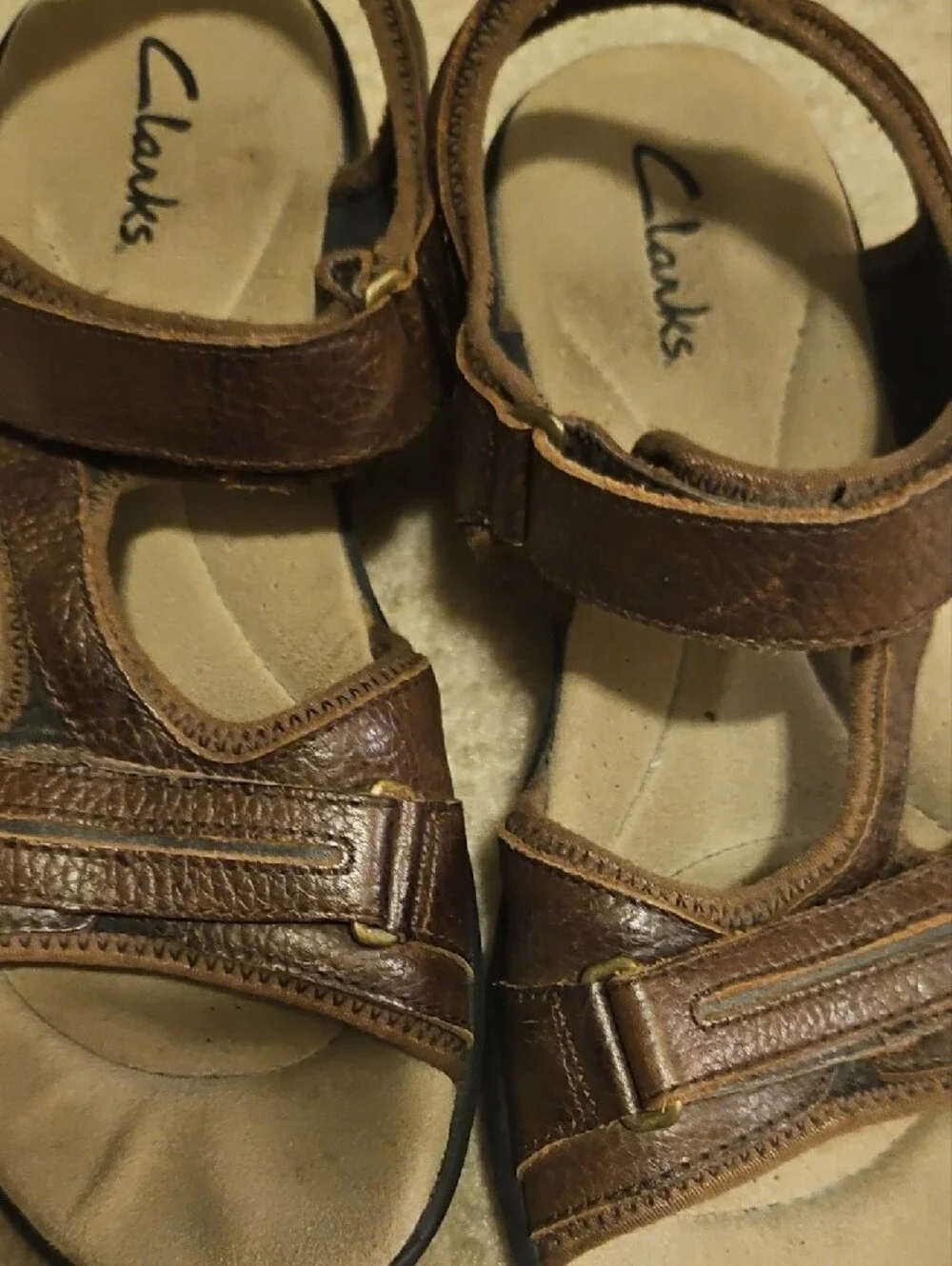 Clarks Brown Leather Strap Sandals for Women - Picture 5 of 5